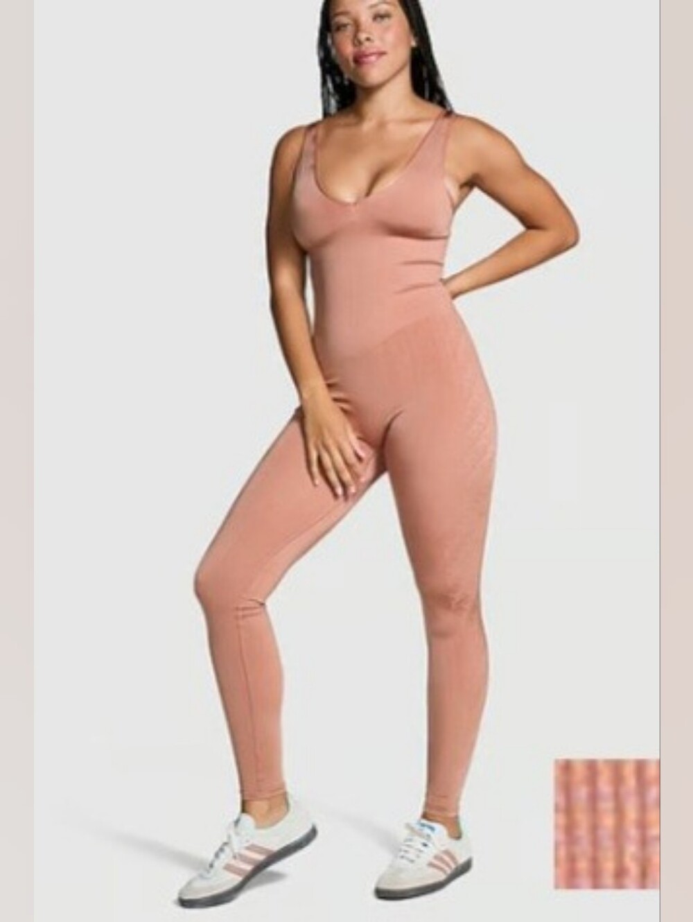 PINK Victoria's Secret Seamless Satin Wokout Onesie